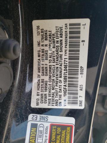 Photo 10 from auction – 2007 HONDA CIVIC EX with VIN 1HGFA16897L046771