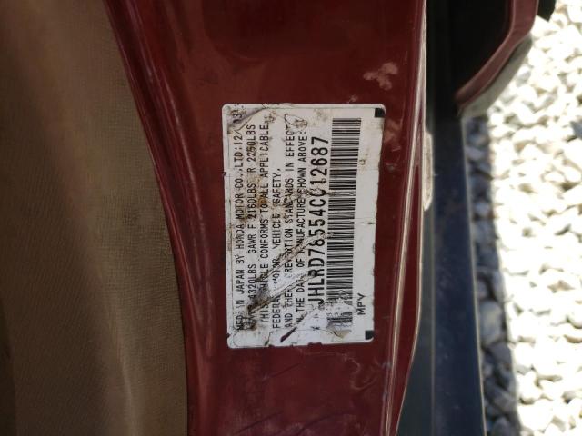 Photo 10 from auction – 2004 HONDA CR-V LX with VIN JHLRD78554C012687