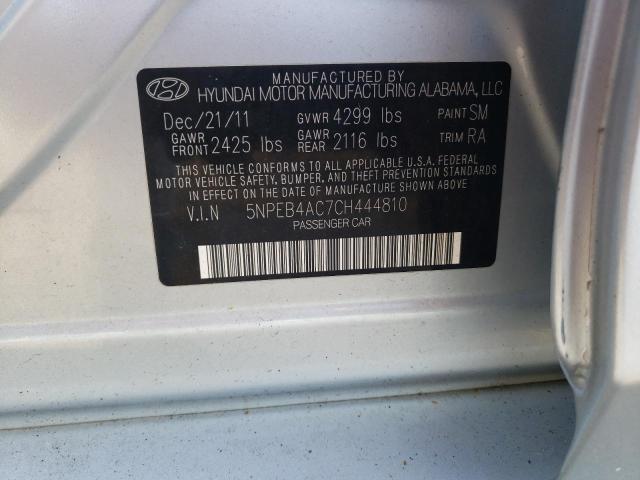 Photo 10 from auction – 2012 HYUNDAI SONATA GLS with VIN 5NPEB4AC7CH444810