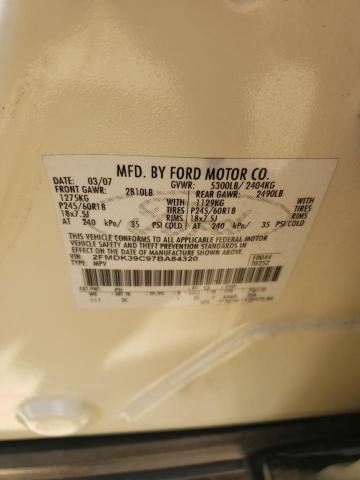 Photo 10 from auction – 2007 FORD EDGE SEL P with VIN 2FMDK39C97BA84320