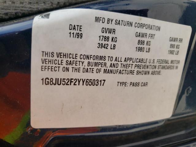 Photo 10 from auction – 2000 SATURN LS1 with VIN 1G8JU52F2YY650317