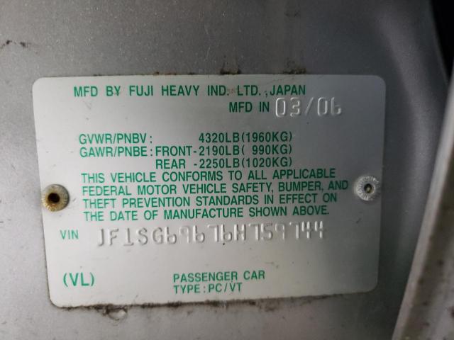 Photo 10 from auction – 2006 SUBARU FORESTER 2 with VIN JF1SG69676H759744