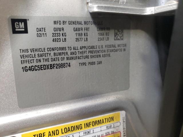 Photo 10 from auction – 2011 BUICK LACROSSE C with VIN 1G4GC5EDXBF298874