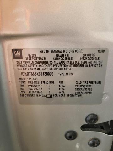 Photo 10 from auction – 2009 GMC ENVOY SLE with VIN 1GKDT33SX92130090