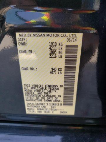 Photo 10 from auction – 2015 NISSAN ALTIMA 2.5 with VIN 1N4AL3AP8FC119839