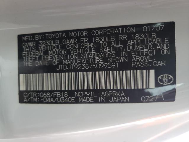 Photo 10 from auction – 2007 TOYOTA YARIS with VIN JTDJT923875099591