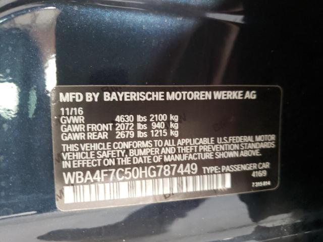 Photo 10 from auction – 2017 BMW 430I GRAN with VIN WBA4F7C50HG787449