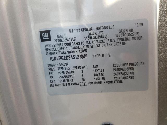 Photo 10 from auction – 2010 CHEVROLET TRAVERSE L with VIN 1GNLRGED8AS137840
