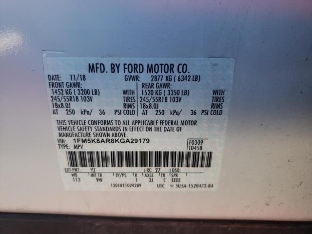 Photo 10 from auction – 2019 FORD EXPLORER P with VIN 1FM5K8AR8KGA29179