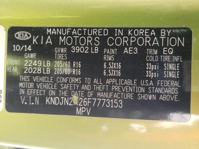 صورة رقم 10 من المزاد - 2015 KIA SOUL مع VIN KNDJN2A26F7773153