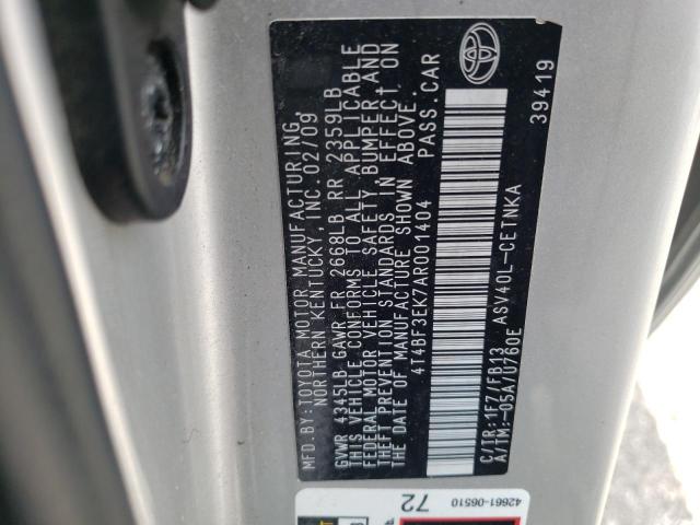 Photo 10 from auction – 2010 TOYOTA CAMRY BASE with VIN 4T4BF3EK7AR001404