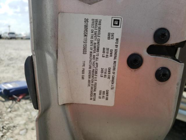 Photo 10 from auction – 2000 CHEVROLET IMPALA with VIN 2G1WH55K1Y9159033