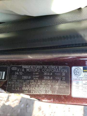 Photo 10 from auction – 2010 KIA FORTE EX with VIN KNAFU4A28A5854502