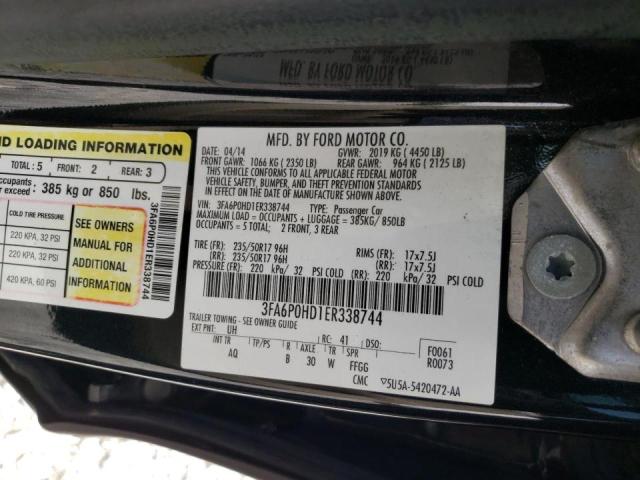 Photo 10 from auction – 2014 FORD FUSION SE with VIN 3FA6P0HD1ER338744