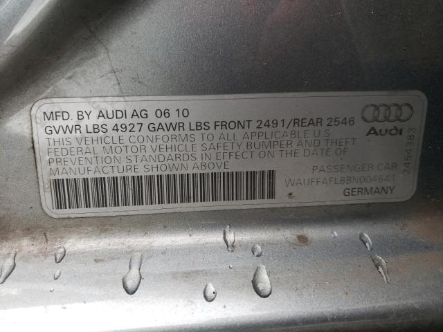 Photo 10 from auction – 2011 AUDI A4 PREMIUM with VIN WAUFFAFL8BN004641