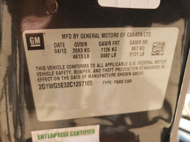 Photo 10 from auction – 2012 CHEVROLET IMPALA LT with VIN 2G1WG5E32C1297165