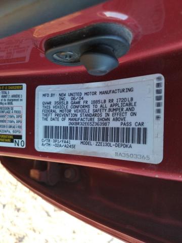 Photo 10 from auction – 2005 TOYOTA COROLLA CE with VIN 1NXBR32E65Z363987