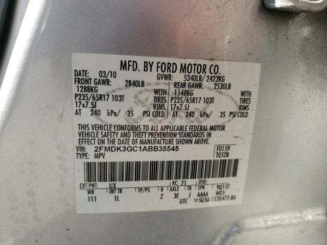 Photo 10 from auction – 2010 FORD EDGE SE with VIN 2FMDK3GC1ABB35545
