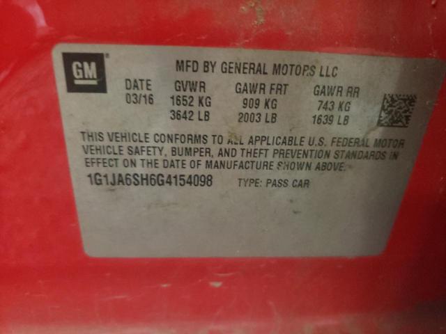 Photo 10 from auction – 2016 CHEVROLET SONIC LS with VIN 1G1JA6SH6G4154098