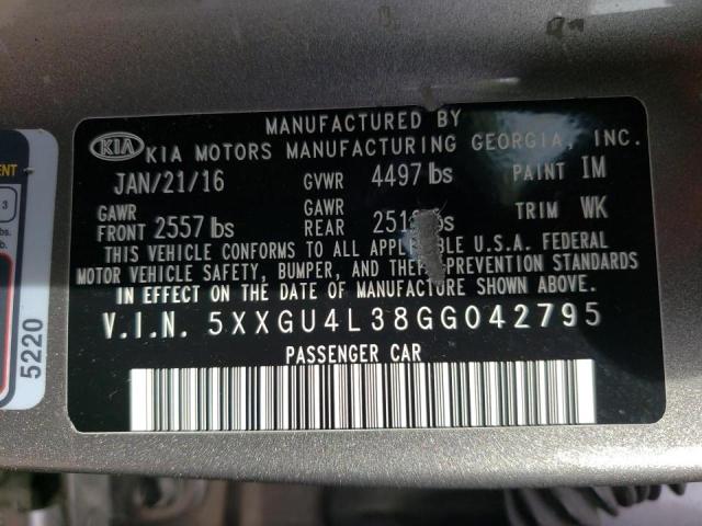 Photo 10 from auction – 2016 KIA OPTIMA EX with VIN 5XXGU4L38GG042795