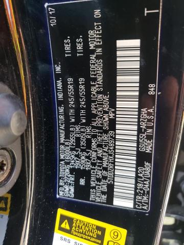 Photo 10 from auction – 2018 TOYOTA HIGHLANDER with VIN 5TDDZRFHXJS489739