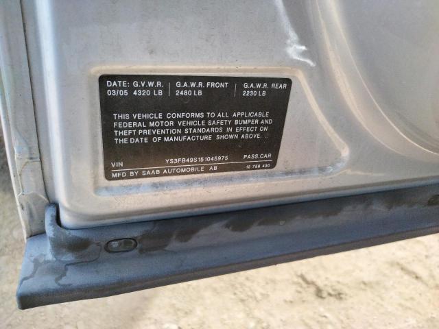 Photo 10 from auction – 2005 SAAB 9-3 LINEAR with VIN YS3FB49S151045975