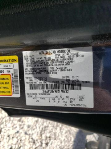 Photo 10 from auction – 2014 FORD FUSION SE with VIN 3FA6P0H79ER170832