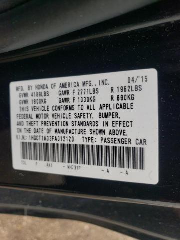 Photo 10 from auction – 2015 HONDA ACCORD LX- with VIN 1HGCT1A33FA012120