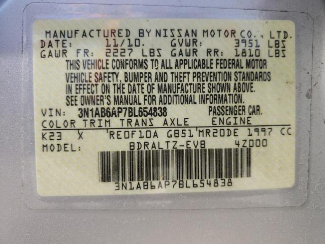 Photo 10 from auction – 2011 NISSAN SENTRA 2.0 with VIN 3N1AB6AP7BL654838