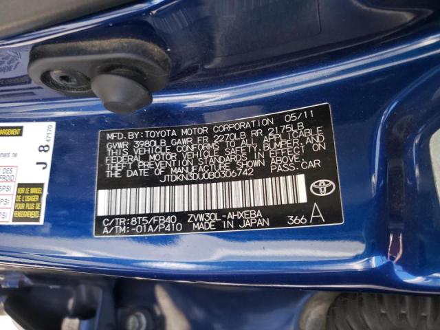Photo 10 from auction – 2011 TOYOTA PRIUS with VIN JTDKN3DU0B0306742