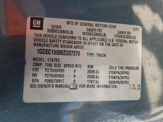 Photo 10 from auction – 2008 CHEVROLET SILVERADO with VIN 1GCEC19088Z207376