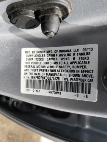 Photo 10 from auction – 2013 HONDA CIVIC EX with VIN 19XFB2F8XDE076528