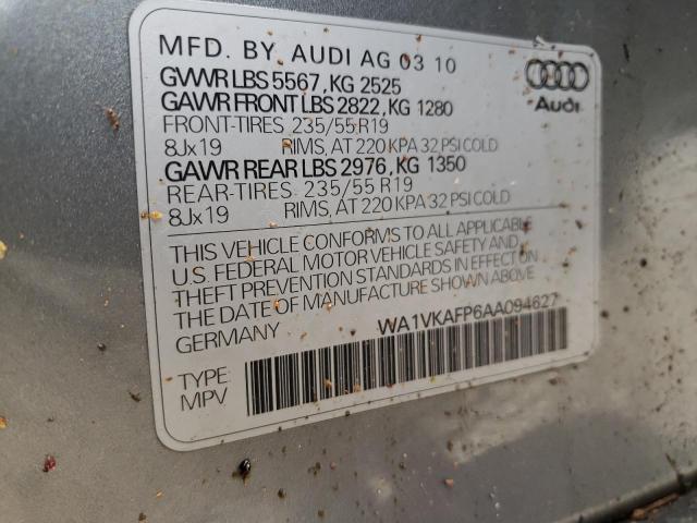 Photo 10 from auction – 2010 AUDI Q5 PRESTIG with VIN WA1VKAFP6AA094627