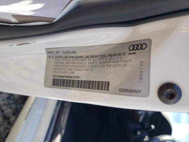 Photo 10 from auction – 2017 AUDI A4 PREMIUM with VIN WAUANAF48HN018781