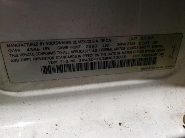 Photo 10 from auction – 2008 VOLKSWAGEN JETTA S with VIN 3VWJZ71K28M020016
