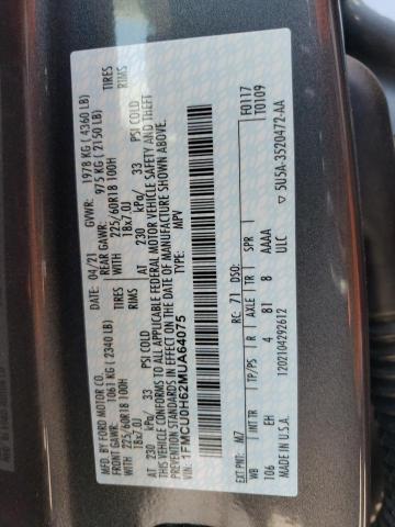 Photo 10 from auction – 2021 FORD ESCAPE SEL with VIN 1FMCU0H62MUA64075