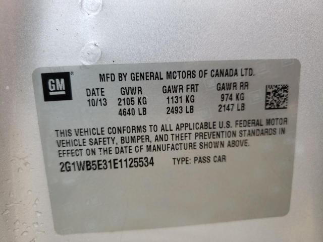 Photo 10 from auction – 2014 CHEVROLET IMPALA with VIN 2G1WB5E31E1125534