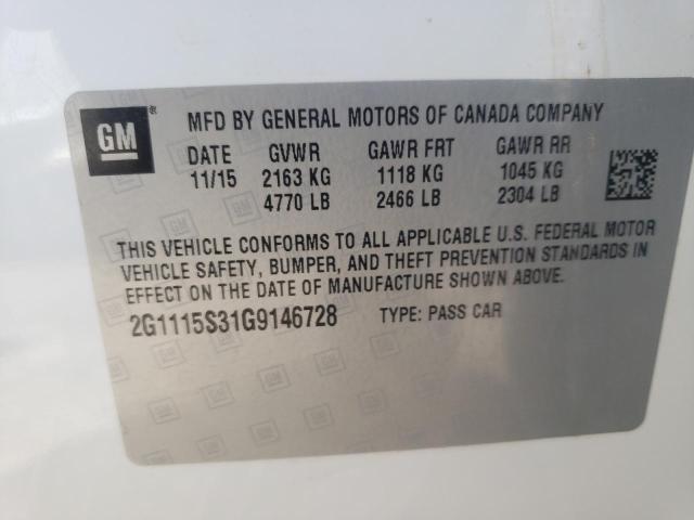 Photo 10 from auction – 2016 CHEVROLET IMPALA LT with VIN 2G1115S31G9146728