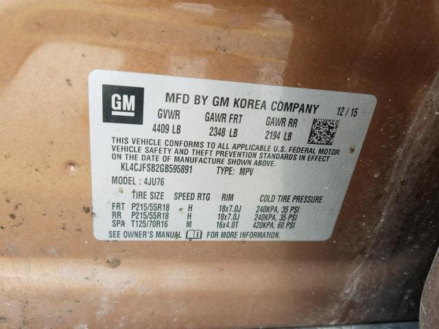 Photo 10 from auction – 2016 BUICK ENCORE CON with VIN KL4CJFSB2GB595891