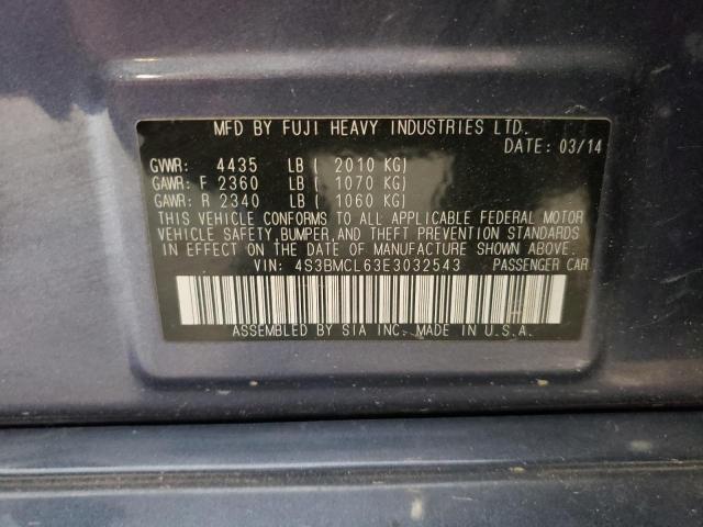 Photo 10 from auction – 2014 SUBARU LEGACY 2.5 with VIN 4S3BMCL63E3032543