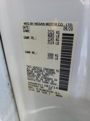 Photo 10 from auction – 2020 NISSAN MAXIMA PLA with VIN 1N4AA6FV1LC385214