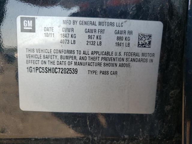 Photo 10 from auction – 2012 CHEVROLET CRUZE LS with VIN 1G1PC5SH0C7202539