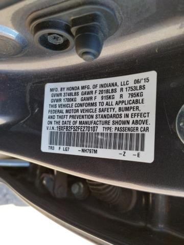Photo 10 from auction – 2015 HONDA CIVIC LX with VIN 19XFB2F52FE270107