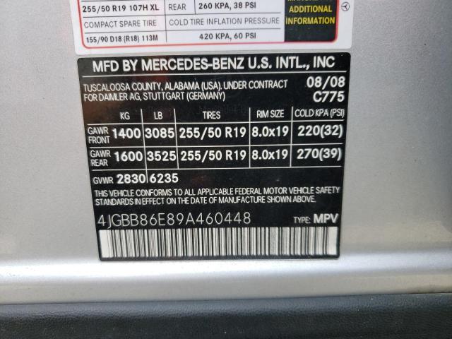Photo 10 from auction – 2009 MERCEDES-BENZ ML 350 with VIN 4JGBB86E89A460448