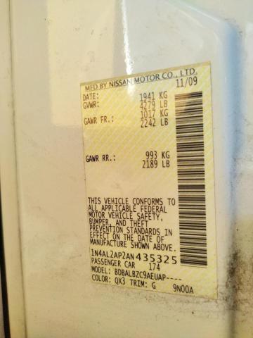 Photo 10 from auction – 2010 NISSAN ALTIMA BAS with VIN 1N4AL2AP2AN435325
