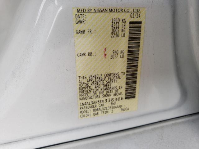 Photo 10 from auction – 2014 NISSAN ALTIMA 2.5 with VIN 1N4AL3AP8EN338366