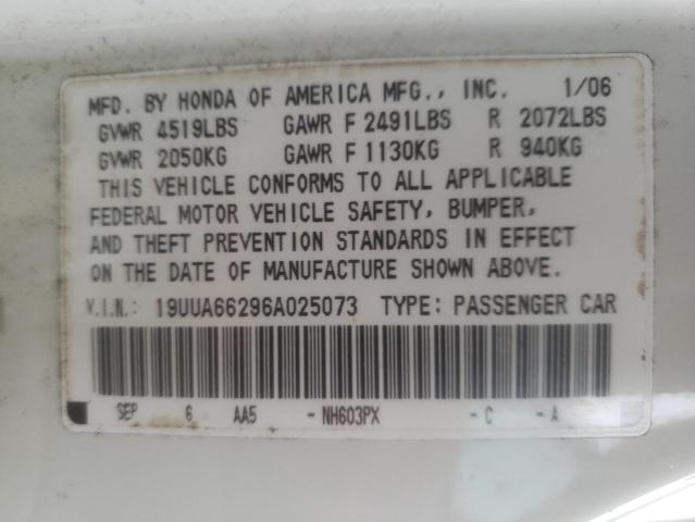 Photo 10 from auction – 2006 ACURA 3.2TL with VIN 19UUA66296A025073