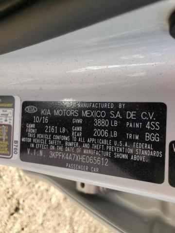 Photo 10 from auction – 2017 KIA FORTE LX with VIN 3KPFK4A7XHE065612