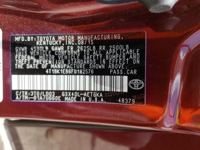Photo 10 from auction – 2015 TOYOTA AVALON XLE with VIN 4T1BK1EB6FU182576