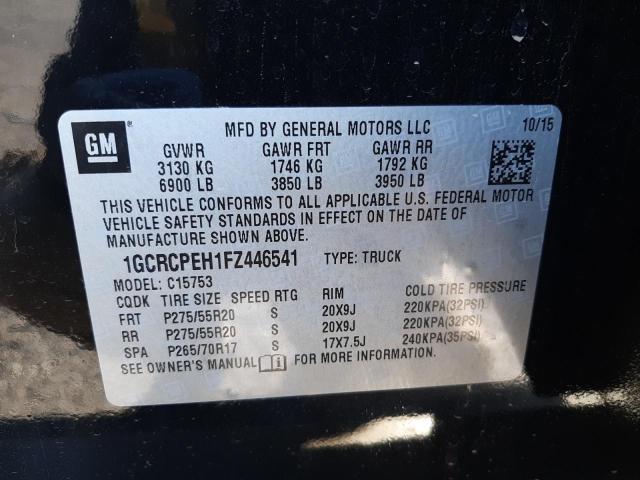 Photo 10 from auction – 2015 CHEVROLET SILVERADO with VIN 1GCRCPEH1FZ446541